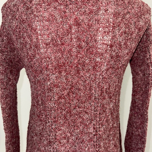 American Eagle Burgundy Marled Knit Long Sleeve Sweater Top XS - Picture 5 of 8